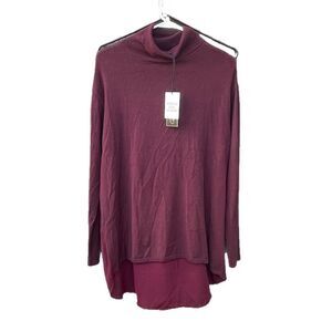 NWT DG2 Size Med oversized sweater tunic in dark berry